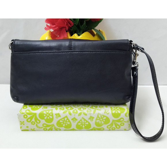 Coach Ashley Black Leather Credit Card Wristlet Wallet - Evening Clutch - Picture 2 of 12